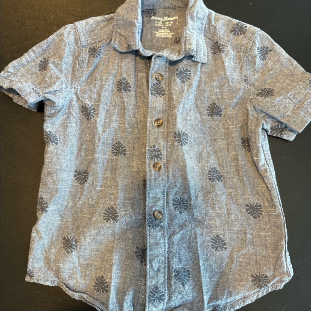 Tommy Bahama Kids' Chambray Shirt with Floral Detail